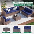 thumbnail image 2 of Clouddwell 7 Piece Patio Furniture Set Wicker Rattan Patio Conversation Set Outdoor Sectional Sofa Set with Coffee Table and Blue Cushions(Waterproof Cover Included), 2 of 6