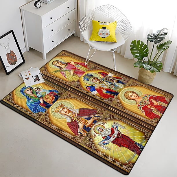 Estera de oración de la Virgen María para sala de estar Camping Picnic antideslizante E-sports regalo160x230cm (62x90 pulgadas)160x230cm (62x90 pulgadas) zhangmengya unisex