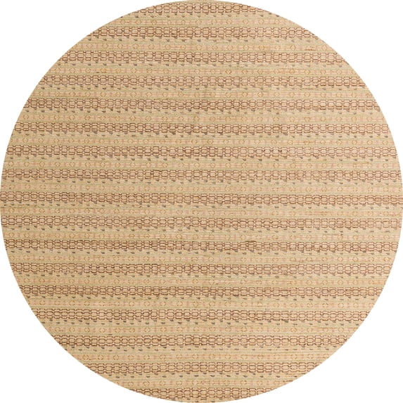 Ahgly Company Indoor Round Abstract Bronze Brown Solid Area Rugs, 6' Round