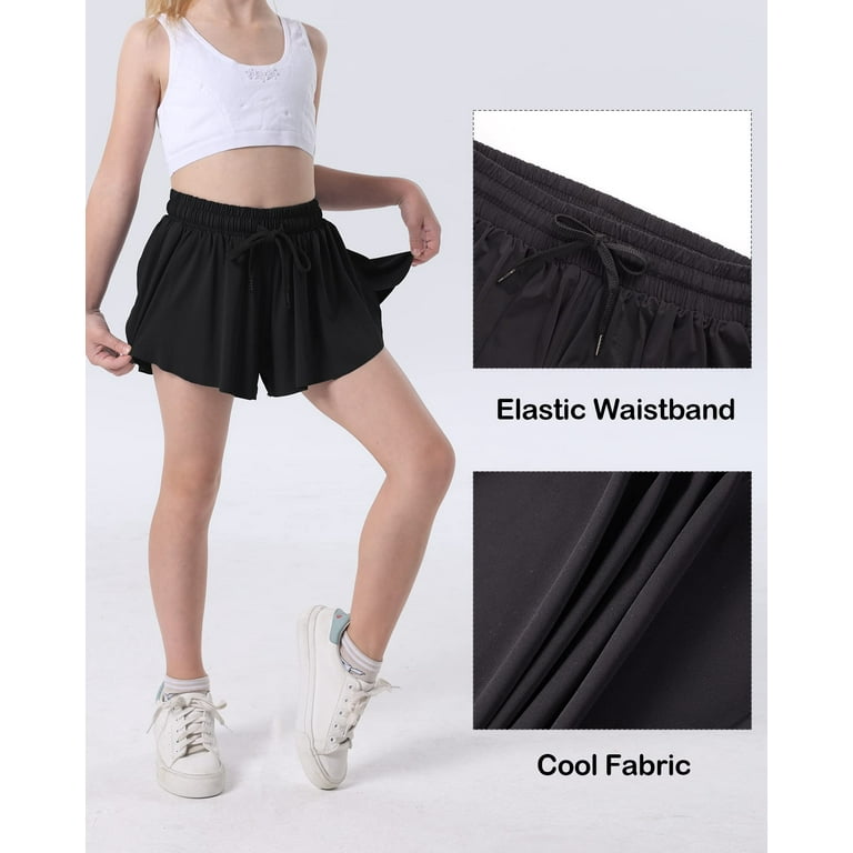 ルームウェア・パジャマ Loose T-Shirt & Butterfly Shorts - Black Walmart Girls Youth Comfy Flowy Shorts, 2-in-1 Butterfly