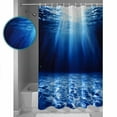 thumbnail image 3 of Blue Ocean Shower Curtains for Bathroom Waterproof Fabric Bath Curtains Decor Bath Tub Curtain Underwater Water Waves Seascape Nature Sea Decorative Shower Curtain Sets with 12 Hooks, 72x72 Inch, 3 of 6