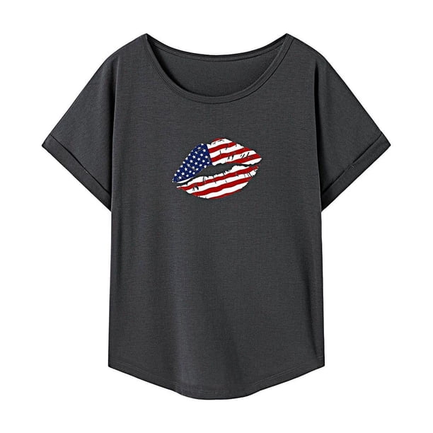 Camiseta de mujer de verano casual con cuello redondo para ir de compras, caminar, oficina, senderismo XL