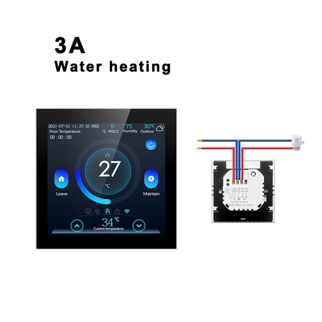 Smart Floor Thermostat,Tuya WiFi Electric/Water Heating Temperature Controller,Smart Home ,Easily DIY