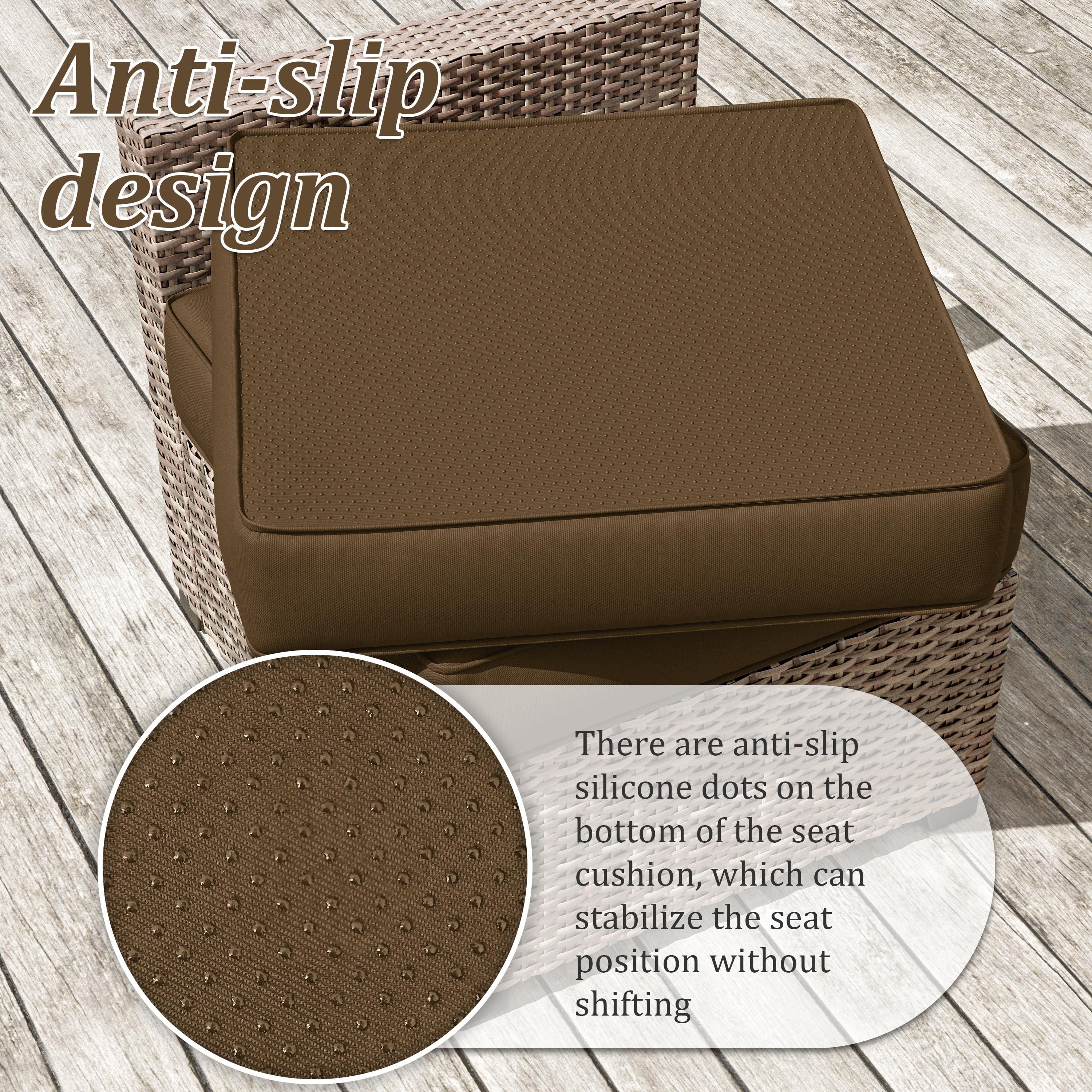 Kimunuk 9Pcs Outdoor Slipcovers for Cushions, Waterproof Patio Cushion Replacement Covers with Zipper for 4-Seat Patio Furniture Set, Chocolate