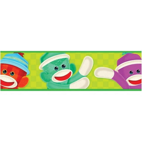 T-85100 - Sock Monkeys Bolder Borders, 35.75' by Trend Enterprises Inc.