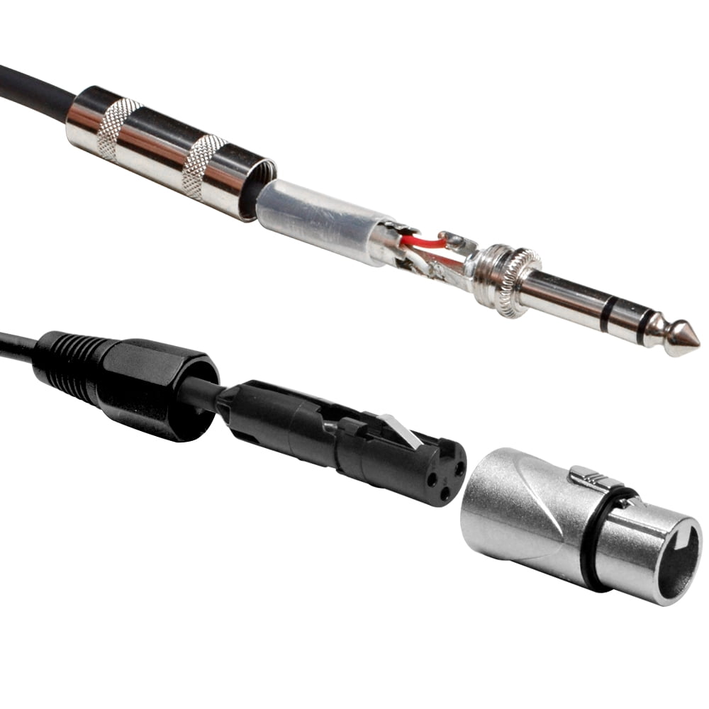 Seismic Audio SATRXL-F3, 6 Pack of Multiple Colors 3' XLR Female to TRS Patch Cables