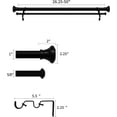thumbnail image 3 of eTeckram 1" Double Curtain Rod with Trumpet Finials - 28''to 48'', Black, 3 of 5