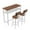 Brown+White, variant on UHOMEPRO 3 Piece Counter Height Table Set, Modern Bar Table and Chair Set with Storage Rack, Wooden Kitchen Table Set of 3, Wood Top Pub Table & Chair Set for Kitchen Apartment Bistro, White+Gold
