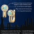 thumbnail image 2 of Gem Stone King 18K Yellow Gold Plated Silver Mercury Mist Mystic Topaz and White Created Sapphire Earrings for Women (1.60 Cttw, Gemstone Birthstone, Round 5MM), 2 of 6