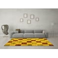 thumbnail image 3 of Ahgly Company Machine Washable Indoor Rectangle Checkered Yellow Modern Area Rugs, 2' x 3', 3 of 4