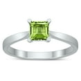thumbnail image 1 of SZUL Women's Square Princess Cut 5MM Peridot Solitaire Ring in 10K White Gold, 1 of 4