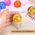thumbnail image 6 of Crystal Ball 40mm, Ice Cracked Glass Ball with Metal Stand, Decorative Crystal Sphere Glass Paperweight for Home Wedding Office Party Table Decor, Dark Black Grey/Silver, 6 of 7