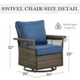 thumbnail image 2 of Gymojoy Outdoor Wicker Swivel Rocker Chairs-Outdoor Swivel Rocking Chairs with 1 Rattan Coffee Table，Outdoor Furniture Conversation Sets for Patio Porch Garden, 2 of 13