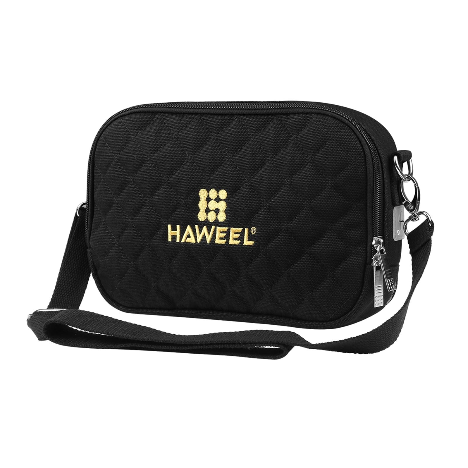 harayaa Cross Shoulder Hand Warmer Storage Bag Prevent Overheating Canvas Warmer Bag USB Black