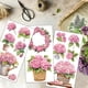 thumbnail image 4 of Juego de 3 calcomanías de hortensias rosas para manualidades, 15 x 30 cm (6 x 12 pulgadas), ideales para decorar muebles. Incluye 1 espátula., 4 of 9