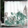 thumbnail image 3 of Ambesonne Tropical Shower Curtain, Blooming Orchids Leaves, 69"Wx70"L, Jade Green, 3 of 4