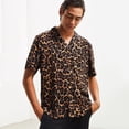thumbnail image 4 of TIHLMK Mens Tshirts Men's Summer Fashion Casual Lapel Leopard Short Sleeve Shirt Top Blouse, 4 of 8