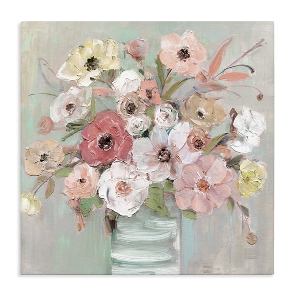 Stupell Industries Cottage Pastel Garden Peony Bouquet Canvas Art, 17 x 17, by Sally Swatland