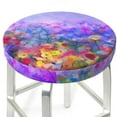 thumbnail image 3 of Kll Colorful Purple Cosmos Flower Round Bar Chair Cushion Cover 12 Inch,Bar Stool Protector With Elastic, Soft Washable, 3 of 7