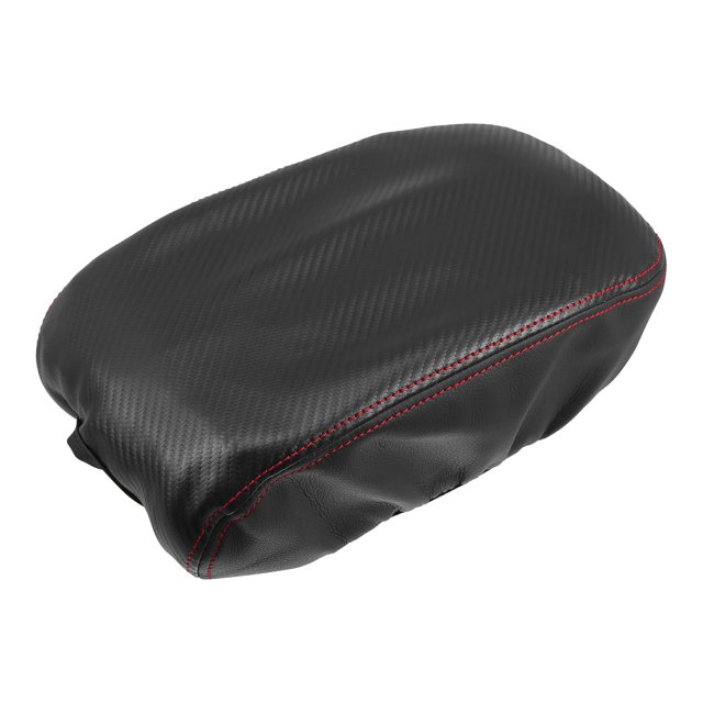 Almohadilla para consola central de coche, impermeable, reposabrazos, funda protectora para Dodge Charger 2015-2022, patrón de fibra de carbono, puntos negros y rojos