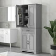 thumbnail image 6 of Tcbosik Pantry Storage Cabinet, 72" Tall Bathroom Cabinet with Adjustable Shelf, Freestanding Kitchen Cupboard with Drawer and Doors for Living Room, Grey, 6 of 10