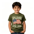 thumbnail image 5 of 250Th Anniversary USA Shirt Boys Kids Patriotic Graphic T Shirt Fourth of July Print Tee Youth Casual Top Children Army Green, 5 of 5