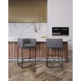 thumbnail image 2 of Manhattan Comfort Embassy 38 in. Grey and Black Metal Barstool, 2 of 3