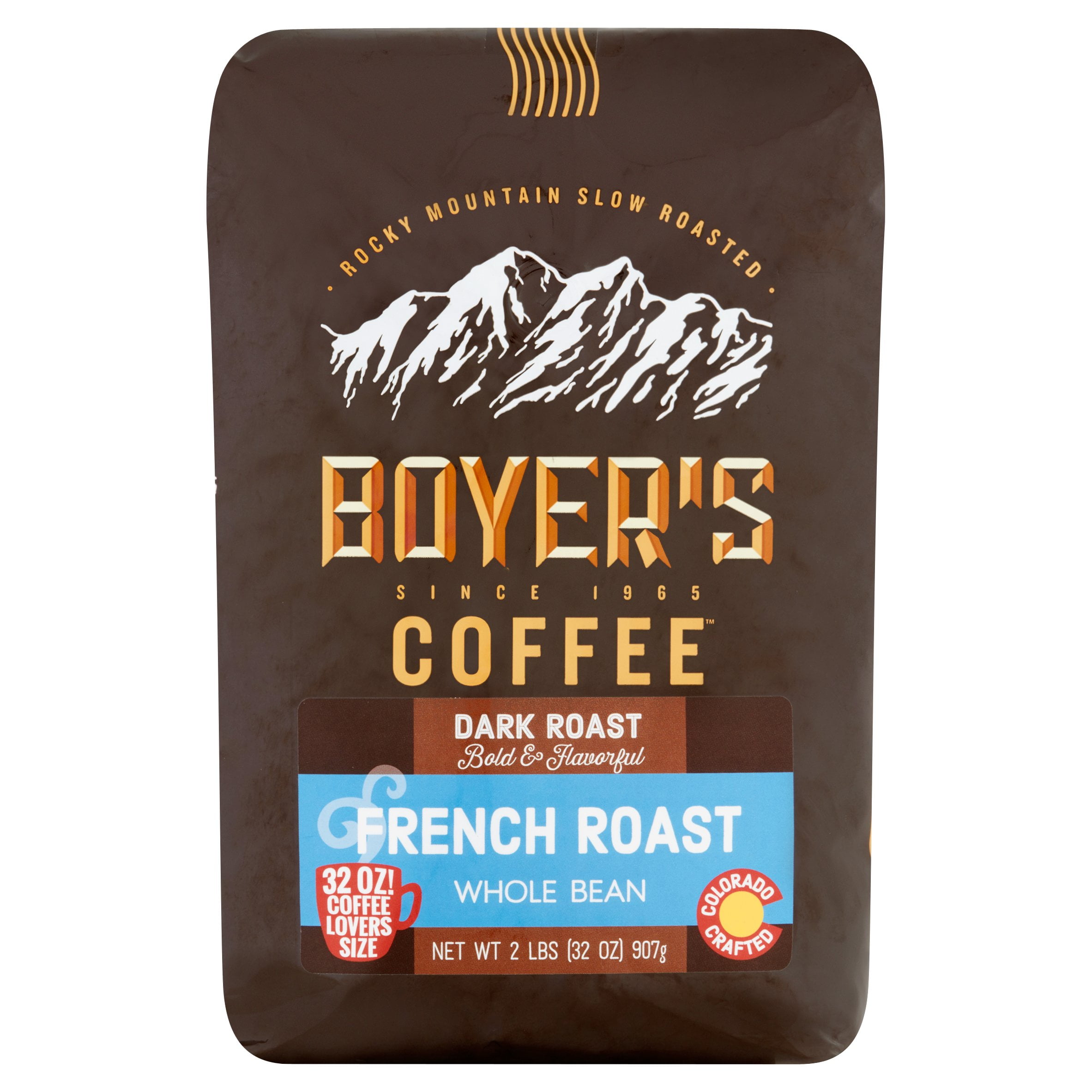 Boyer's Coffee Colorado Crafted French Whole Bean Coffee, Dark Roast, 32 Oz