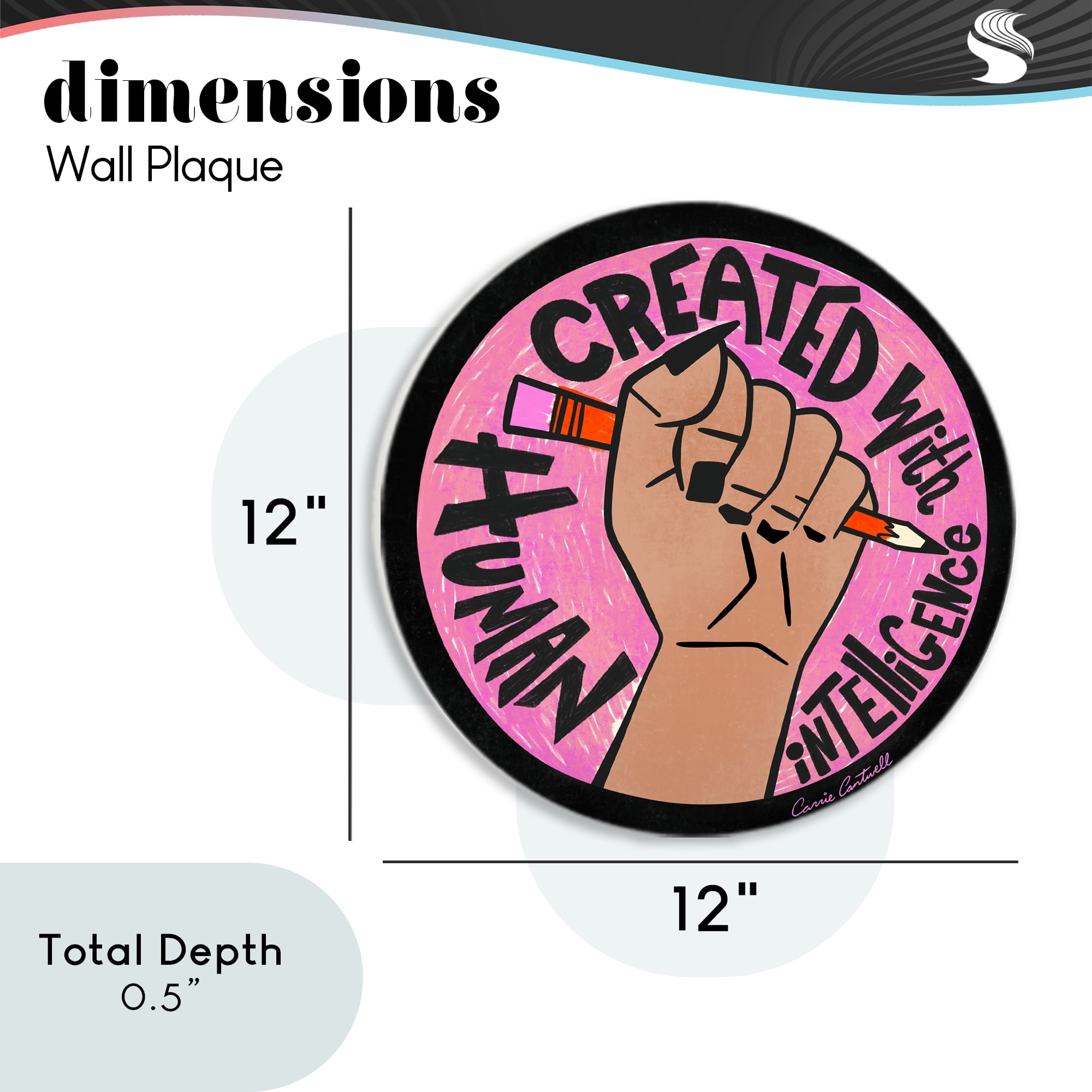 Created with Human Intelligence Circular Wall Plaque, design by Carrie Cantwell
