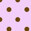 V.I.P by Cranston Medium Dot Brown on Pink Fabric, per Yard