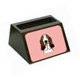 thumbnail image 1 of Carolines Treasures BB1243BCH Checkerboard Pink Basset Hound Decorative Desktop Wooden Business Card Holder, 1 of 1