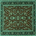 thumbnail image 1 of Ahgly Company Indoor Square Persian Turquoise Blue Traditional Area Rugs, 5' Square, 1 of 4