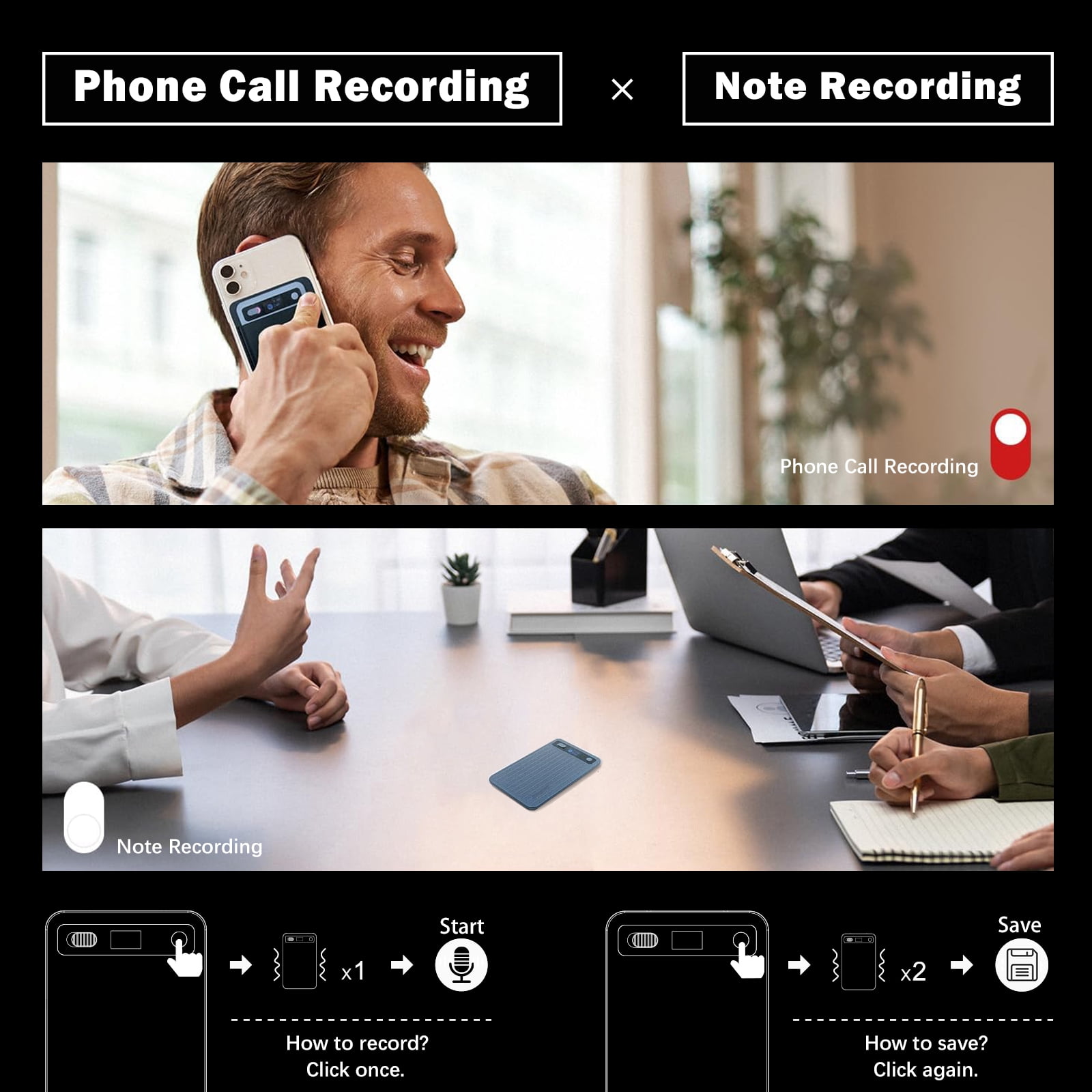 AI Voice Recorder, Transcribe Translate Summarize, Phone Recorder Compatible with Calls Interviews Lectures Meetings, Blue, 64GB