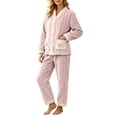 thumbnail image 5 of Womens Plush Thicken Pajamas 2PC Set Fluffy Soft Winter LoungewearWarm Sleepwear with Pockets, Long Sleev, 5 of 8