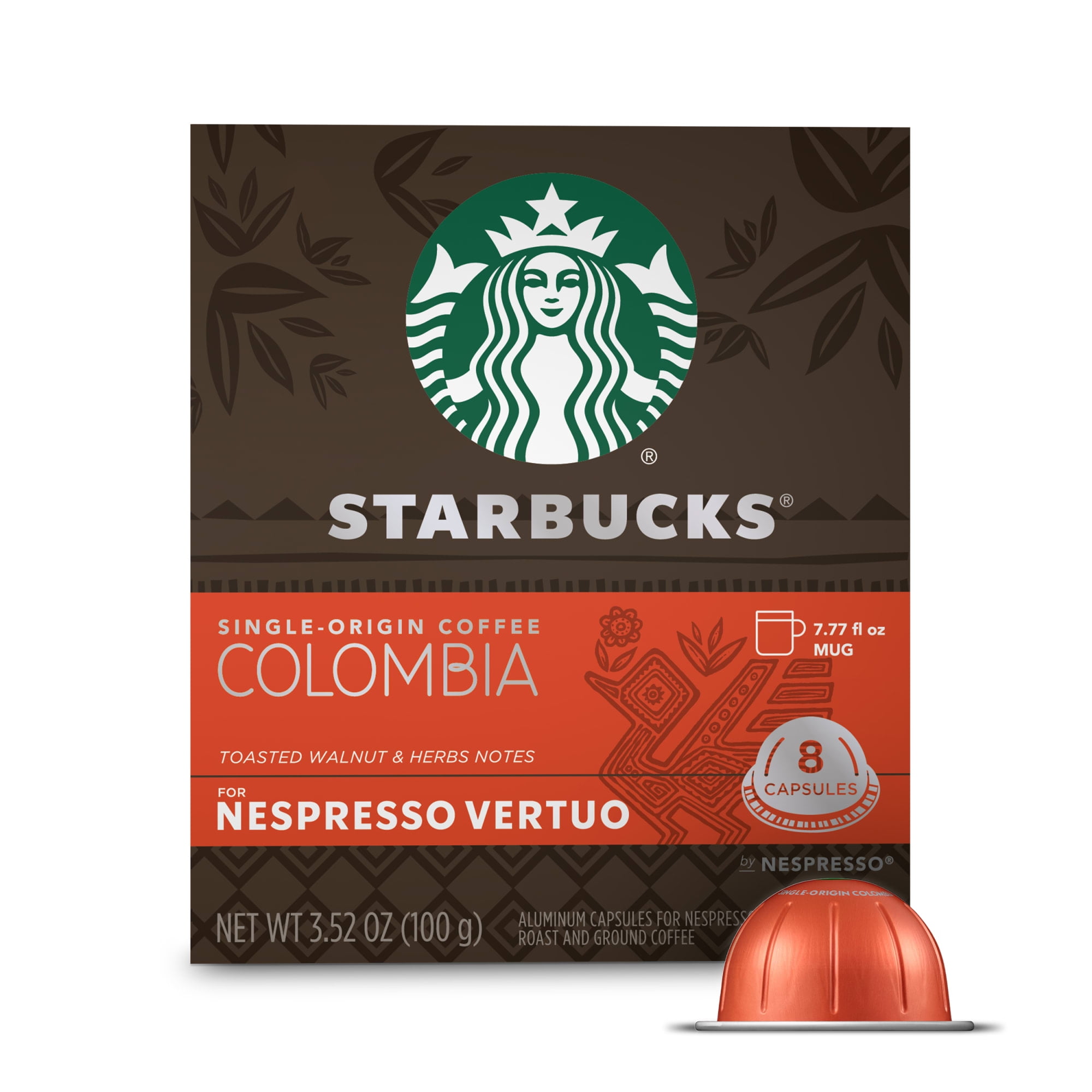 Starbucks by Nespresso Vertuo, Single-Origin Colombia, Medium Roast Nespresso Pods, 8 ct