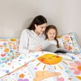 thumbnail image 7 of Feelyou Farmhouse Flower Floral Twin Bedding Sets 7-Piece, Cartoon Rainbow Bedding Comforter Set, Blue Stripes Geometric Reversible Sheet Sets, Super Cozy Room Decor, 7 of 7