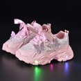 thumbnail image 4 of Dakaela 6M-6Y Girls Light Up Sneakers Sparkly Rhinestone Bow Thick Cushioned Sole Running Shoes for Toddler Little Kids, 4 of 6