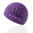 thumbnail image 2 of Dalrosia Knit Kufi Hats Crochet Beanie Skull Caps Solid Colors Stretchy Knitted Hats Muslim Caps for Men Women Teens, 2 of 3