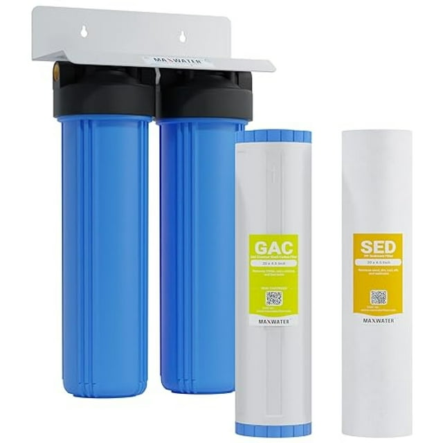 Max Water 2 Stage (Sediment, Odor & Improving Taste) 20-inch Water Filtration System for Whole House