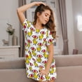 thumbnail image 3 of Kdxio Chemise de Nuit en Caoutchouc Canard Poulet Oiseau Imprimé pour Femmes Manches Courtes Chemise de Nuit Décontractée Imprimée Robe de Nuit Ample Confortable Pyjama, 3 of 6