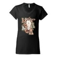 thumbnail image 2 of Wild Bobby Western Ma Steer Pink And Grey Distressed Pop Culture Women Standard V-Neck Tee, Black, Large, 2 of 6
