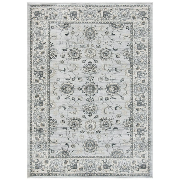 SAFAVIEH Isabella Kiana Floral Bordered Area Rug, Light Grey/Cream, 4' x 6'