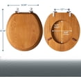 thumbnail image 5 of Mayfair Natural Oak Veneer Toilet Seat with Chrome Hinges, Round, Wood, 5 of 7