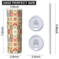 thumbnail image 3 of Pioneer Flower Floral Print Pattern 20oz Skinny Tumbler with Straw & Lid, Double Wall Vacuum Insulated Cup, Leak-Proof, Cup Holder Friendly, Hot 6H Cold 12H, 3 of 6