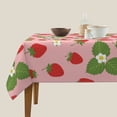 thumbnail image 3 of Wukai Strawberries Waterproof Tablecloth for Kitchen Dining, Fits Square Tables for 2-4 Seats -54"x54", 3 of 7