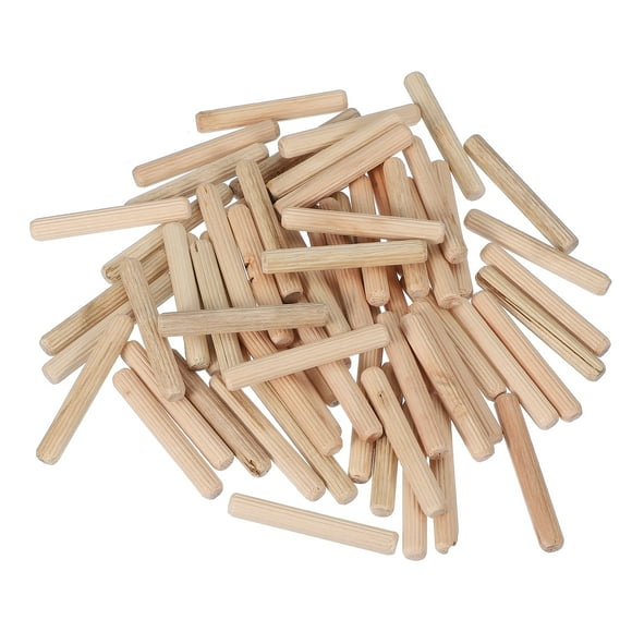 Uxcell Wooden Dowel Pins 5/16" x 2-3/16" Straight Dowel Rods Wood Fluted Dowels Rods for DIY Hardwood 100 Pcs
