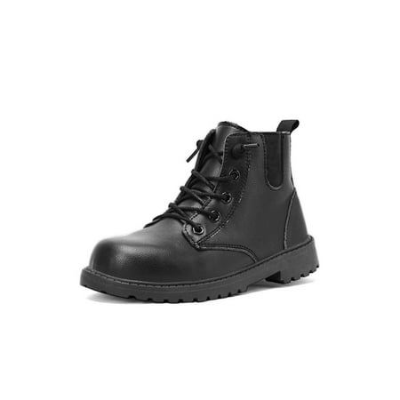 

Gomelly Unisex Slip Resistant Winter Shoes Lightweight Lace Up Casual Boot School Outdoor Comfort Plush Lining Ankle Boots Black 9C