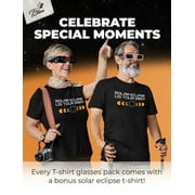 Solar Eclipse Glasses pack ISO certified 2024 viewing shade safe for direct sun Shirt + 15 Bundle / Black XX-Large