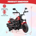 thumbnail image 3 of Costway 6V Kids Electric Motorcycle with Training Wheels LED Headlights Music Board Red, 3 of 10