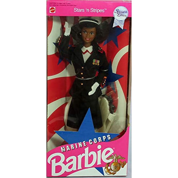 Stars 'n Stripes Marine Corps Barbie Doll African American No. 7594 Mattel 1991